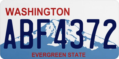 WA license plate ABF4372