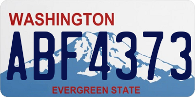 WA license plate ABF4373