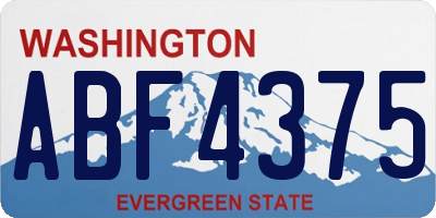 WA license plate ABF4375