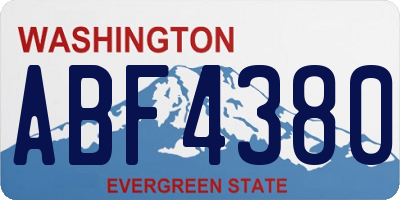 WA license plate ABF4380