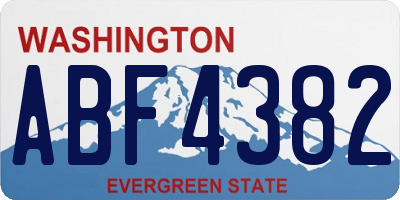 WA license plate ABF4382
