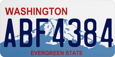 WA license plate ABF4384