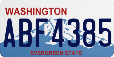 WA license plate ABF4385