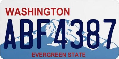 WA license plate ABF4387