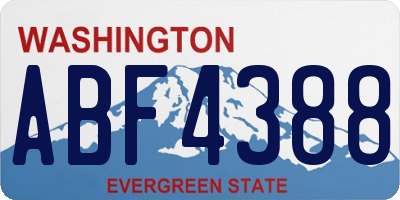 WA license plate ABF4388