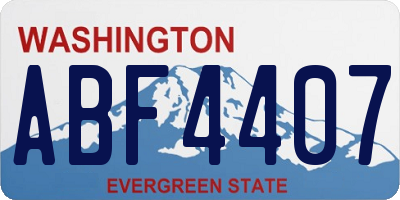 WA license plate ABF4407