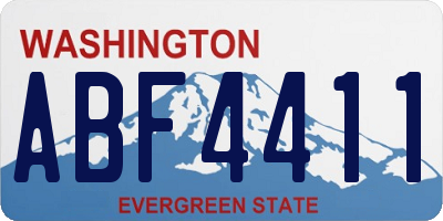 WA license plate ABF4411