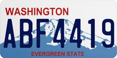WA license plate ABF4419