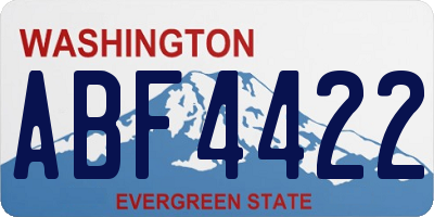 WA license plate ABF4422