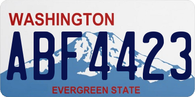 WA license plate ABF4423