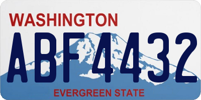 WA license plate ABF4432