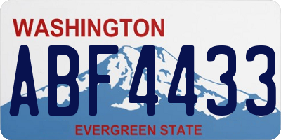 WA license plate ABF4433