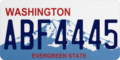 WA license plate ABF4445