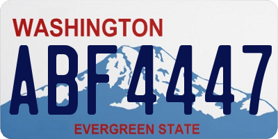 WA license plate ABF4447