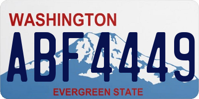WA license plate ABF4449