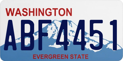 WA license plate ABF4451