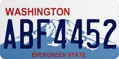 WA license plate ABF4452
