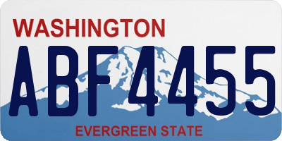 WA license plate ABF4455