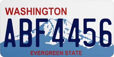 WA license plate ABF4456