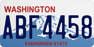 WA license plate ABF4458