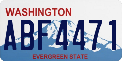 WA license plate ABF4471
