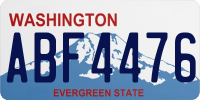 WA license plate ABF4476
