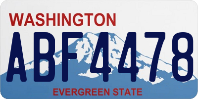 WA license plate ABF4478