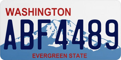 WA license plate ABF4489