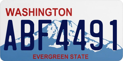 WA license plate ABF4491