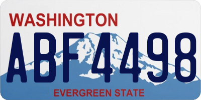 WA license plate ABF4498