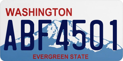 WA license plate ABF4501