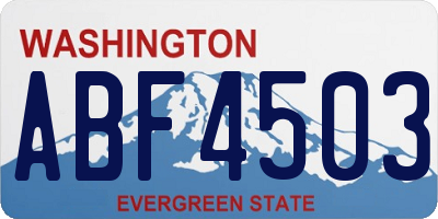 WA license plate ABF4503