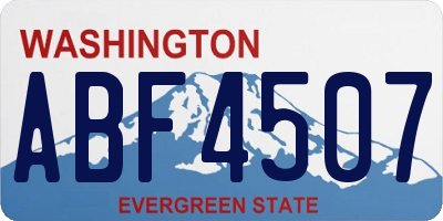 WA license plate ABF4507