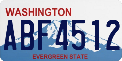 WA license plate ABF4512