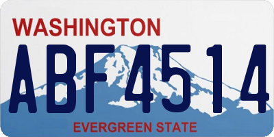 WA license plate ABF4514
