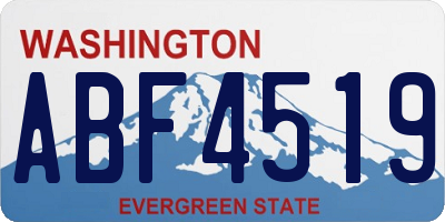 WA license plate ABF4519
