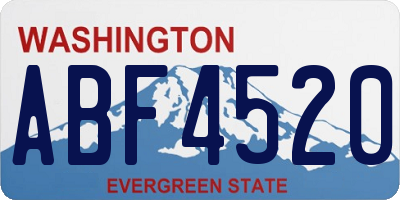 WA license plate ABF4520