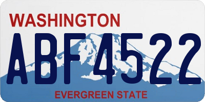 WA license plate ABF4522