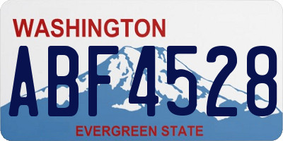 WA license plate ABF4528