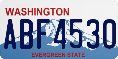 WA license plate ABF4530