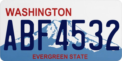 WA license plate ABF4532