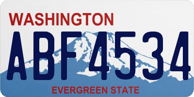 WA license plate ABF4534