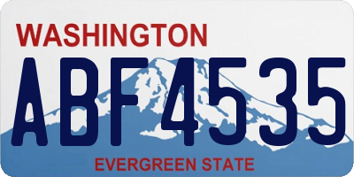 WA license plate ABF4535