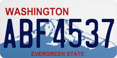 WA license plate ABF4537