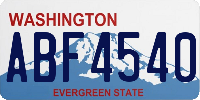 WA license plate ABF4540