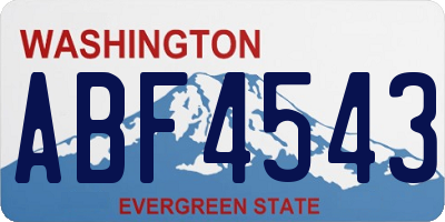 WA license plate ABF4543