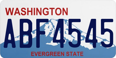 WA license plate ABF4545