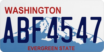 WA license plate ABF4547