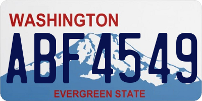 WA license plate ABF4549