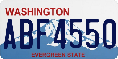 WA license plate ABF4550